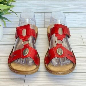 RIEKER Women’s Slip On Sandal Adjustable Velcro Size 8